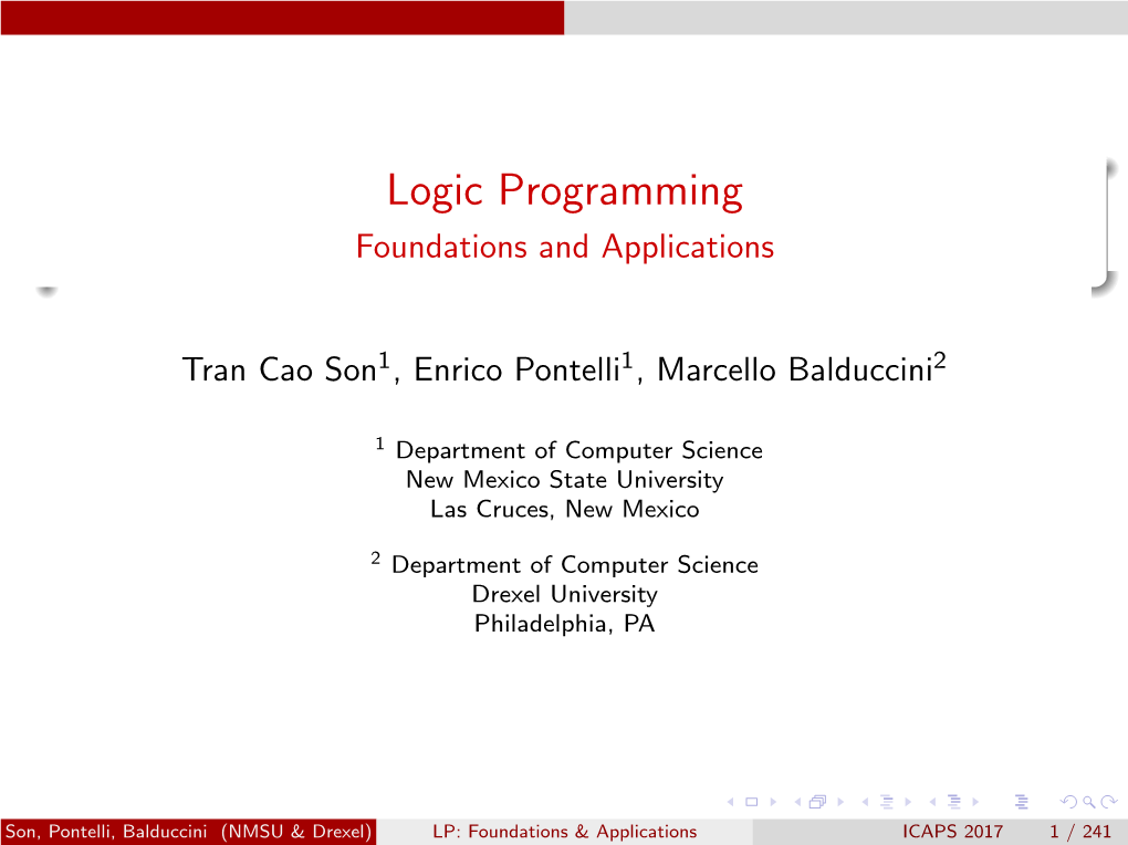 Constraint Logic Programming Constraint Answer Set Programming