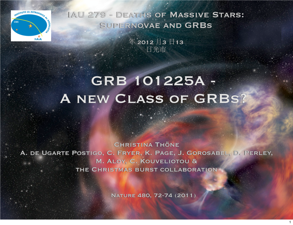 GRB 101225A - a New Class of Grbs?