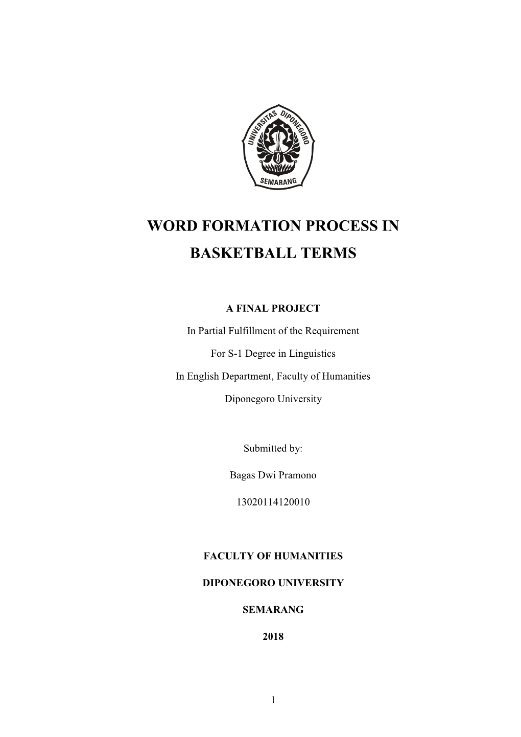 Word Formation Process in Basketball Terms