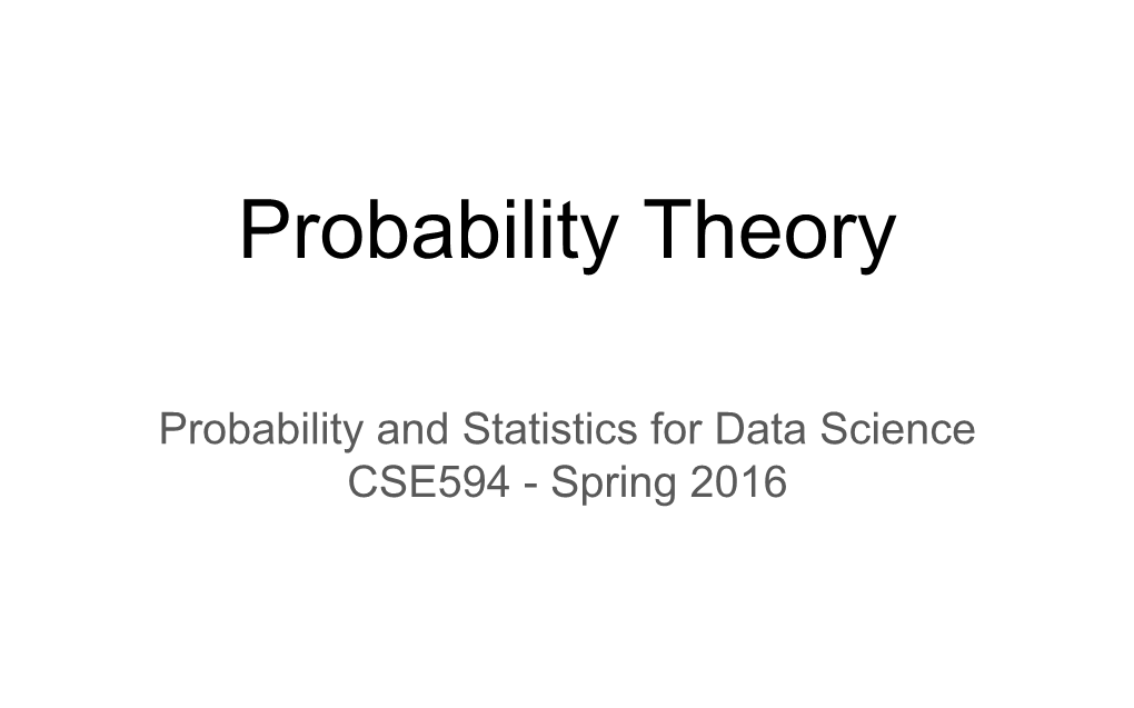 Probability Theory