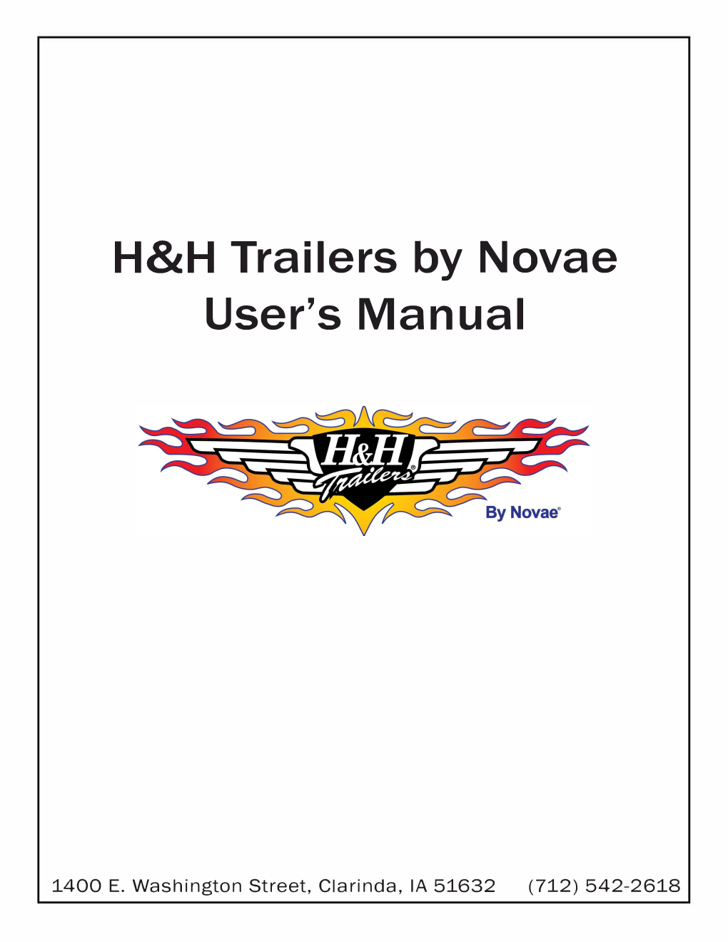 H&H Trailers by Novae User's Manual