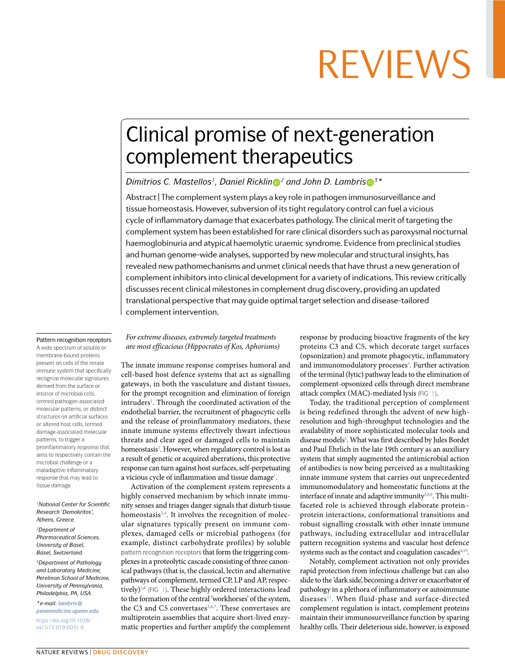 Clinical Promise of Next-Generation Complement Therapeutics