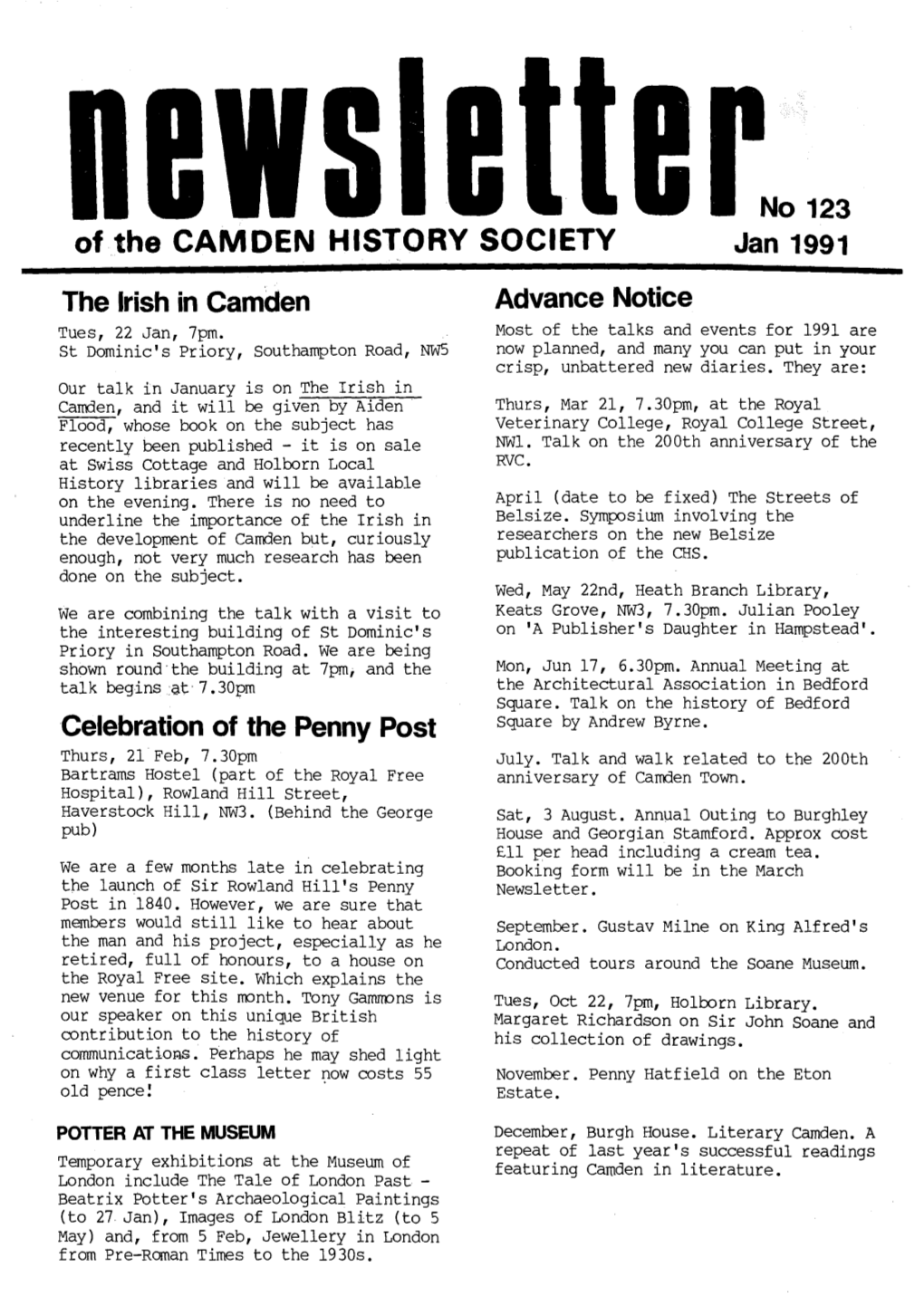 Of the CAMDEN HISTORY SOCIETY No 127 Sep 1991 King