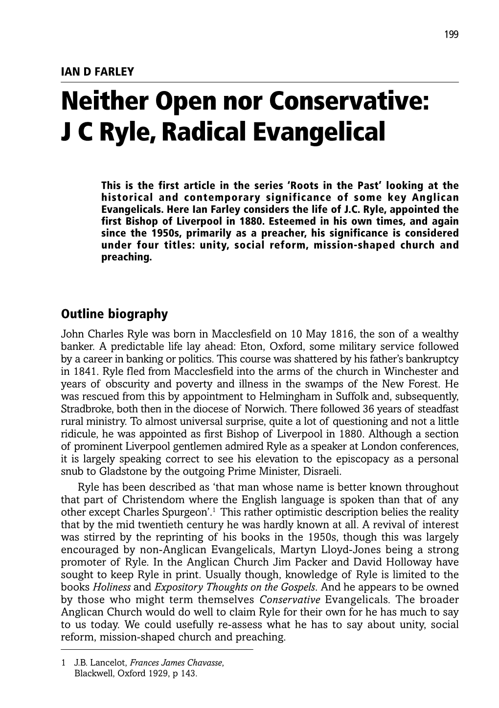 JC Ryle, Radical Evangelical