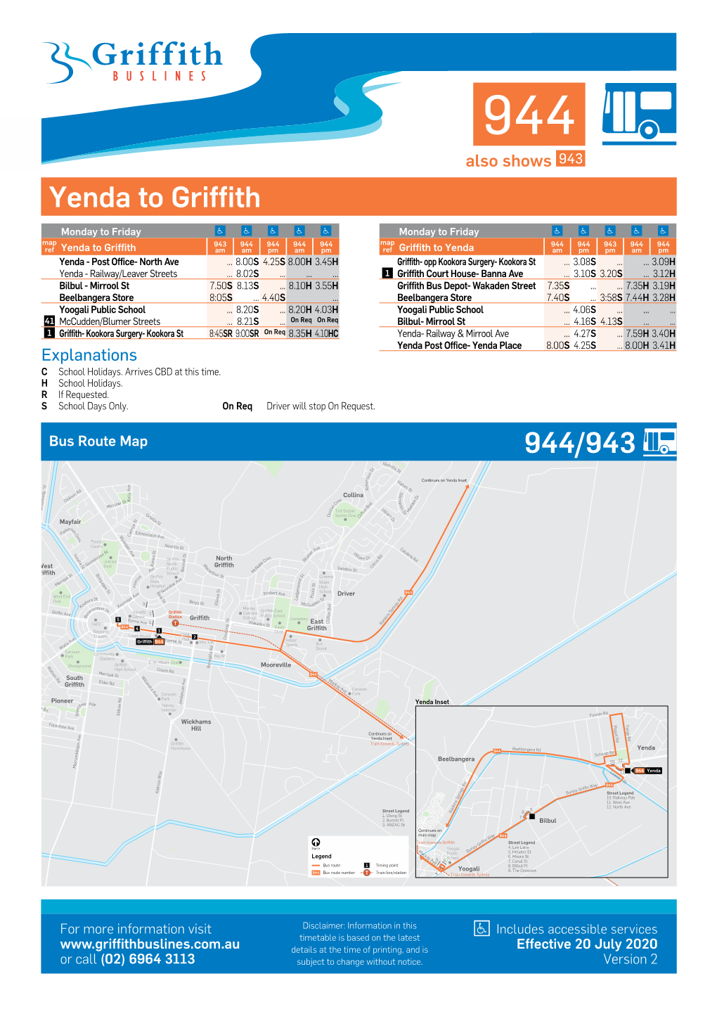 Yenda to Griffith 944/943