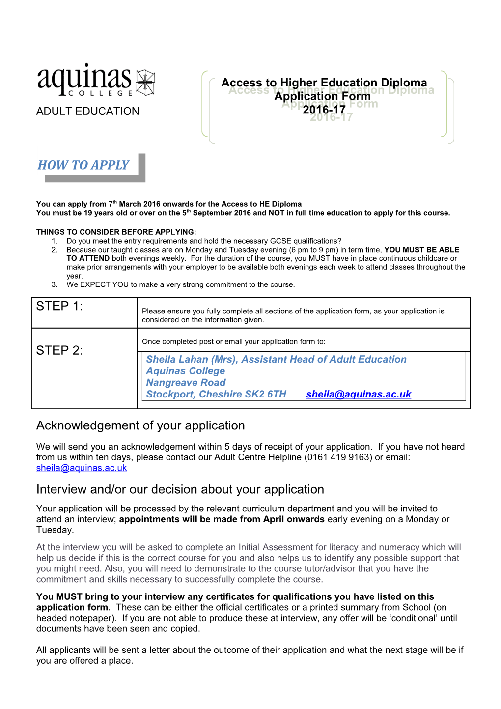 Access to Higher Education Diploma