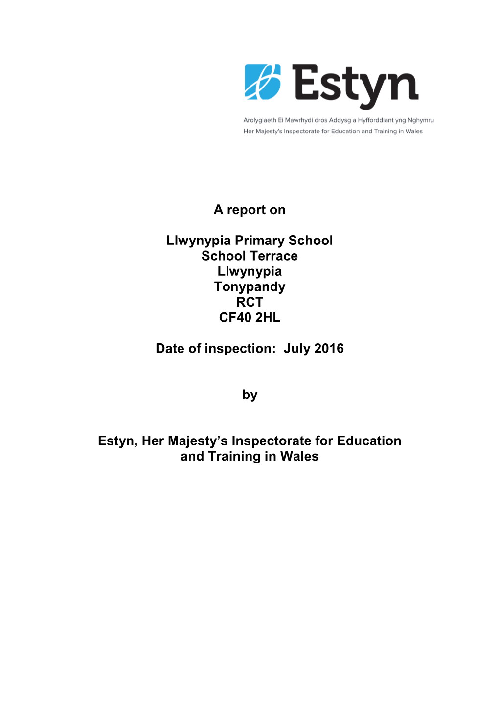 Inspection Report Llwynypia Primary