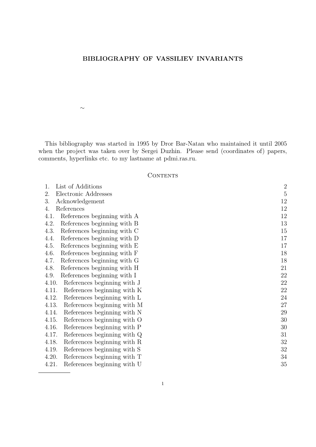 Bibliography of Vassiliev Invariants