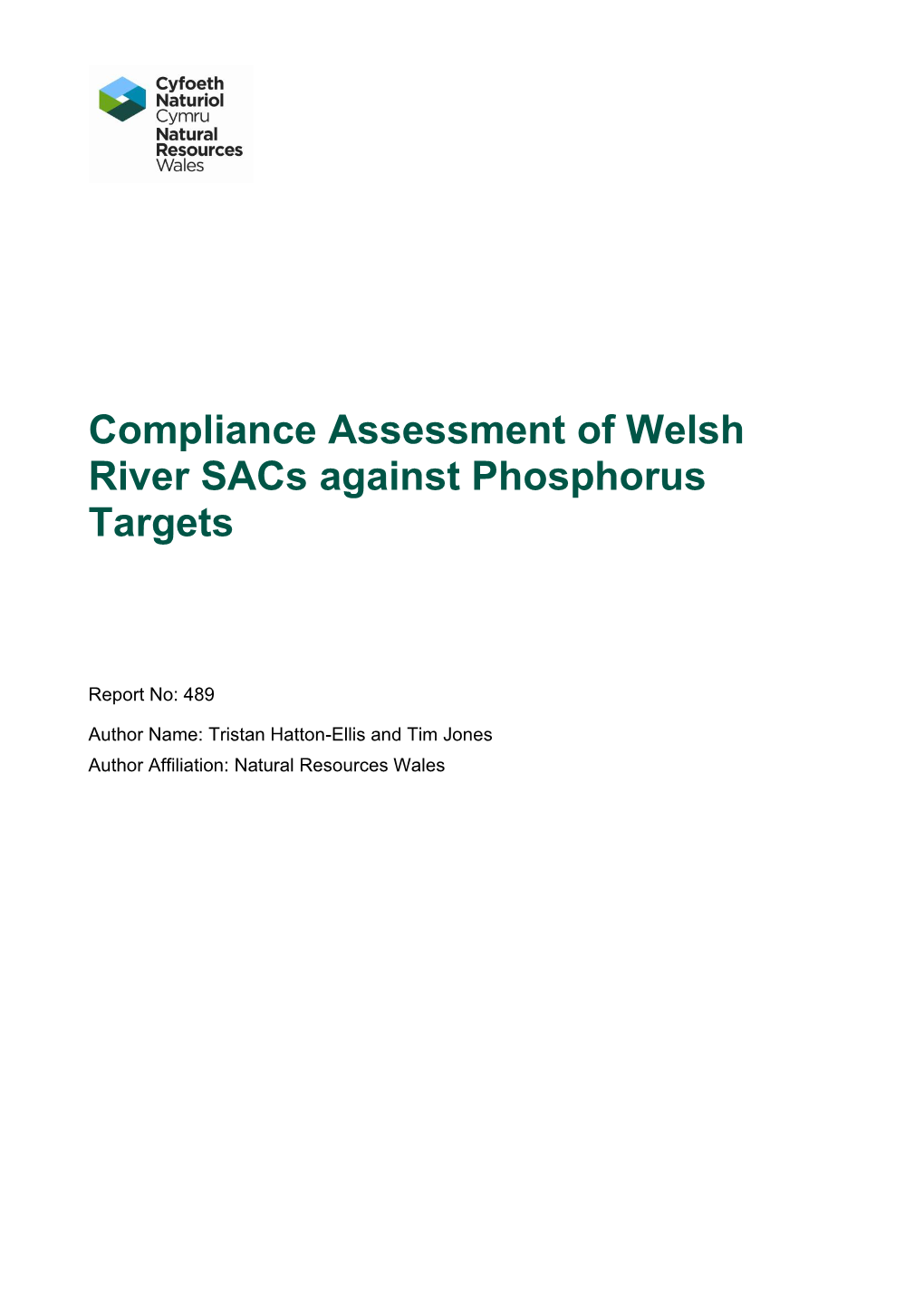 Compliance Assessment of Welsh River Sacs Against Phosphorus Targets