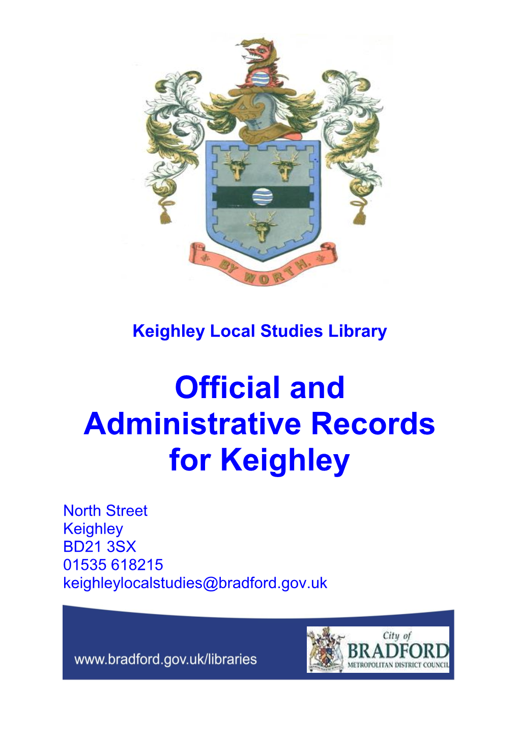 Official and Administrative Records for Keighley