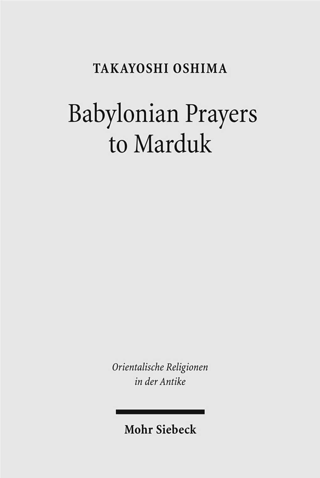 Babylonian Prayers to Marduk