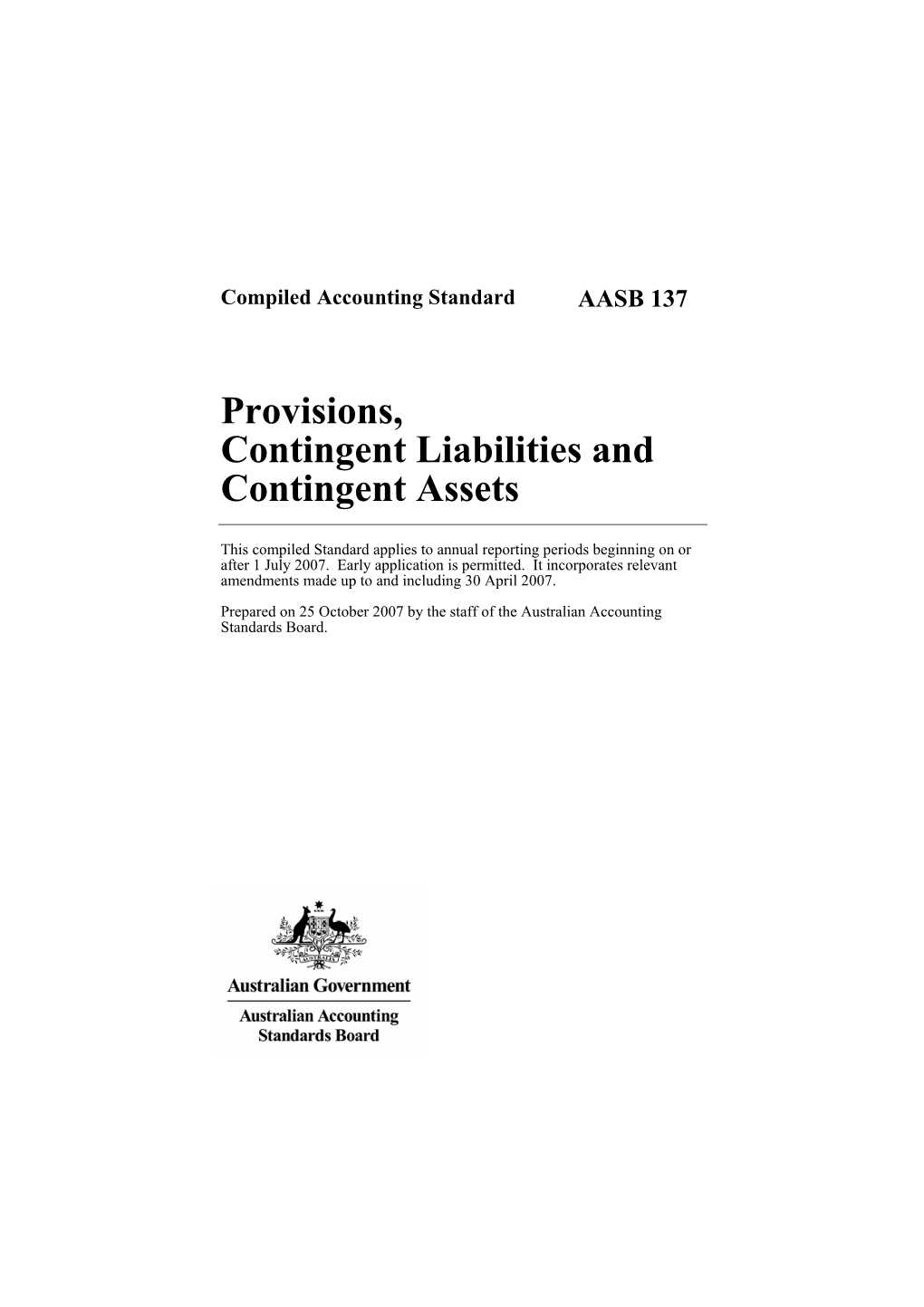 Provisions, Contingent Liabilities and Contingent Assets