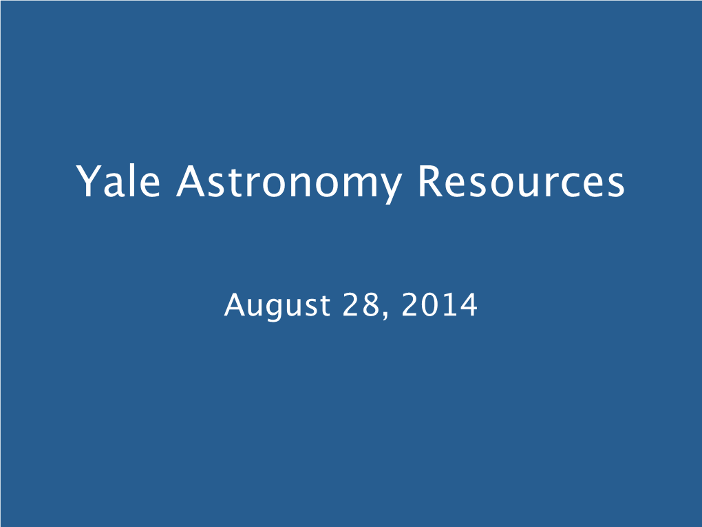 Yale Astronomy Resources