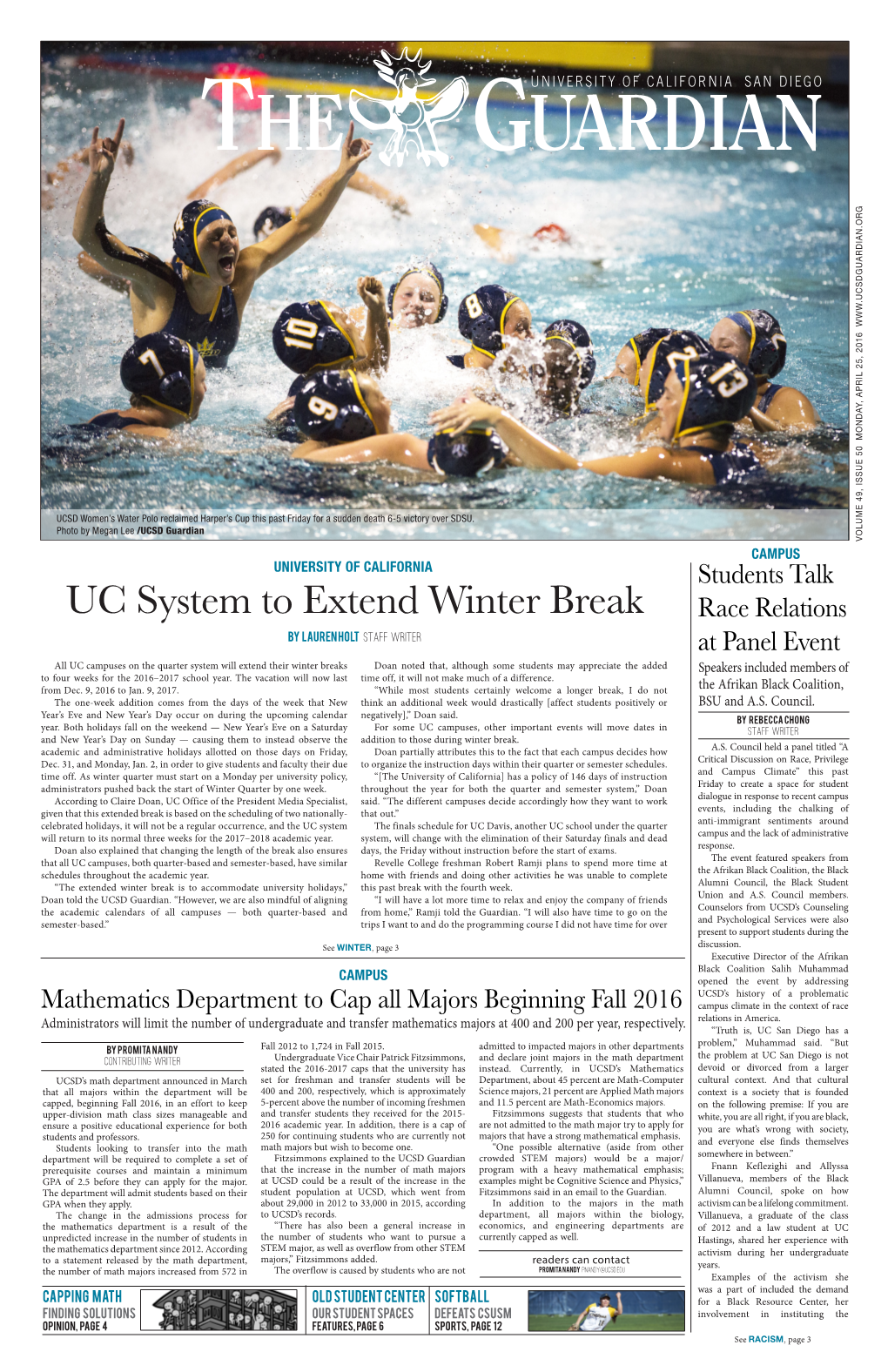 UC System to Extend Winter Break by Promita Nandy Promita by /UCSD Guardian Majors,” a Fitzsimmonsadded