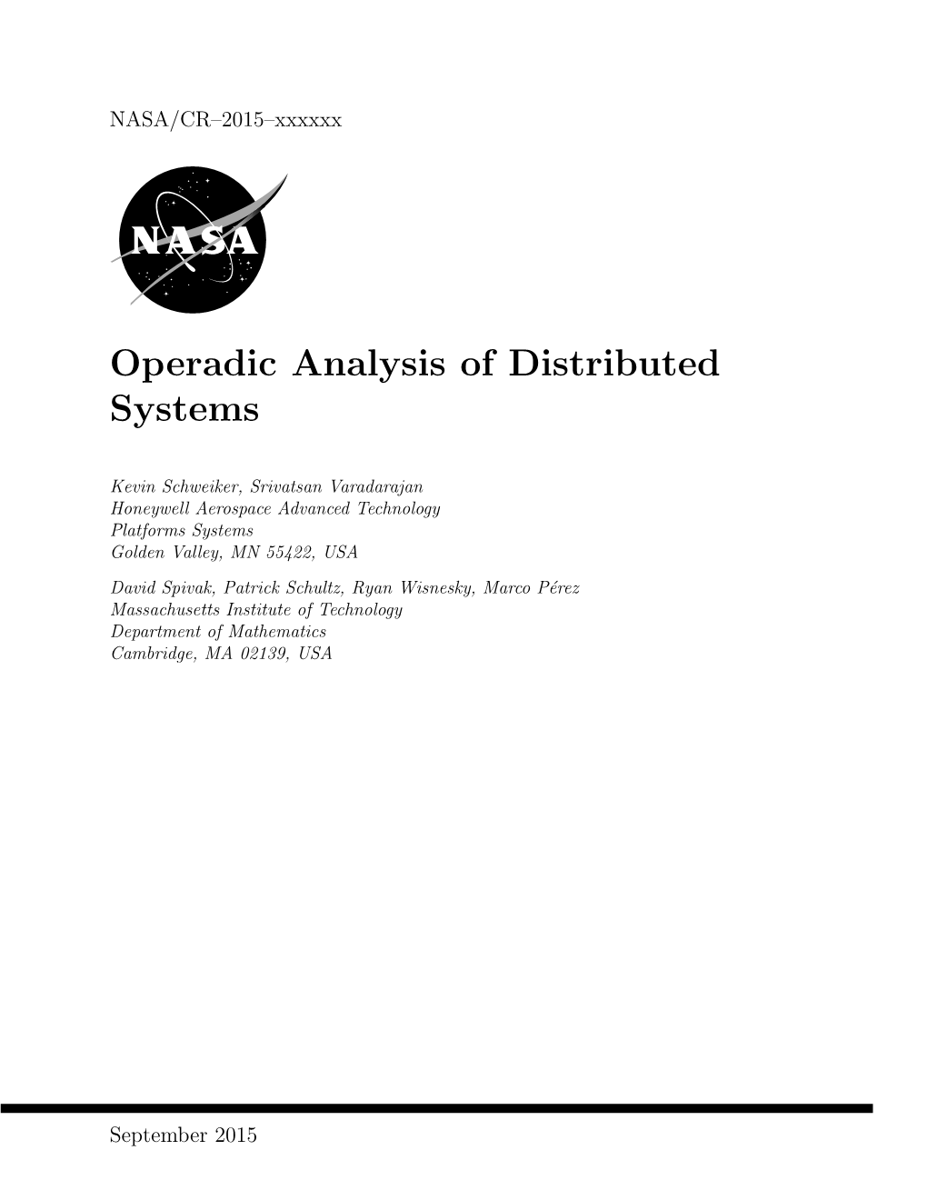 Operadic Analysis of Distributed Systems