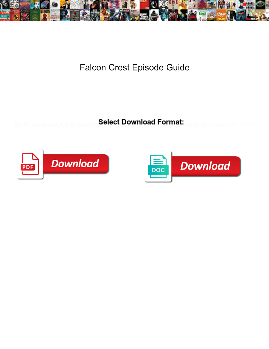 Falcon Crest Episode Guide