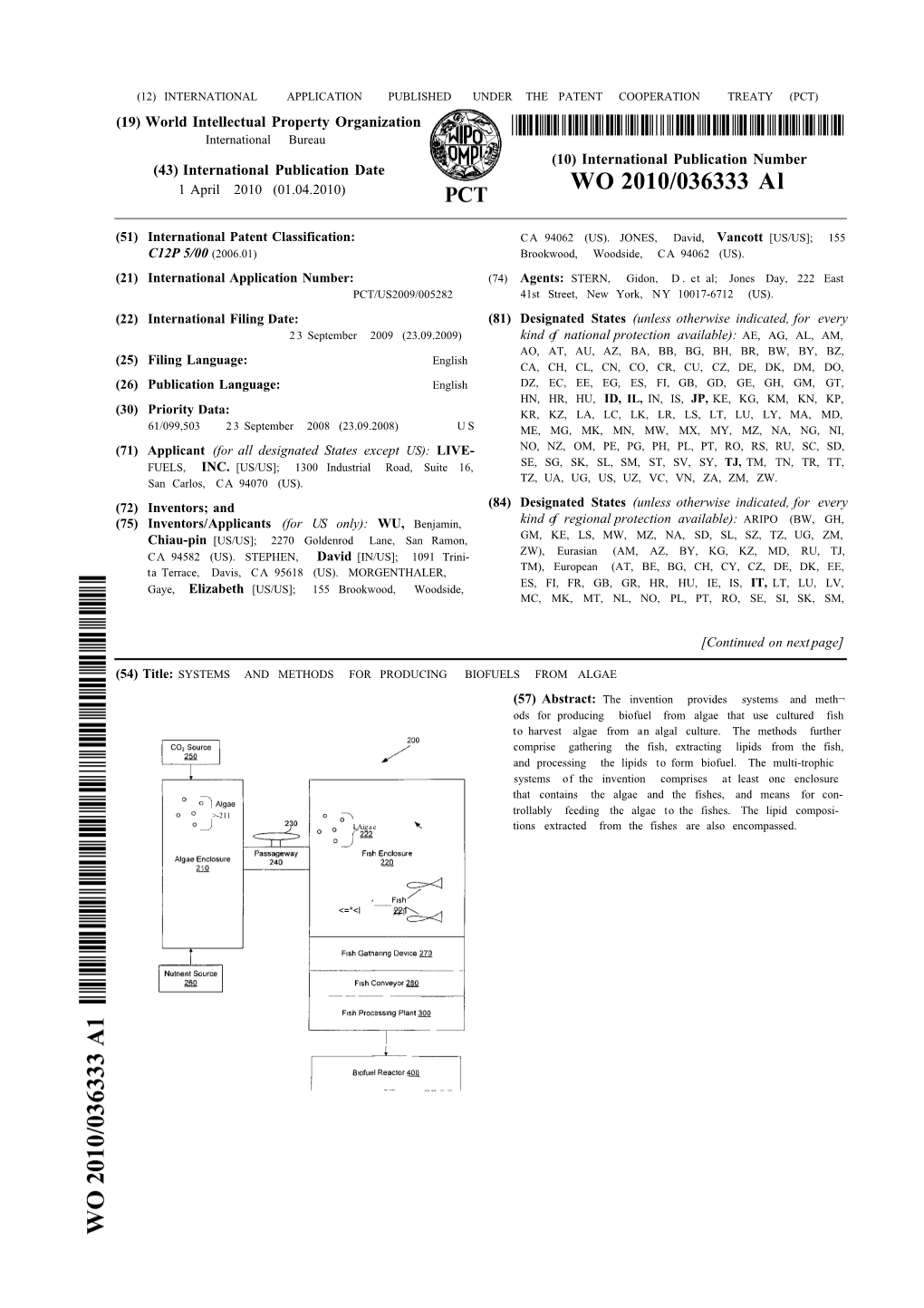 WO 2010/036333 Al