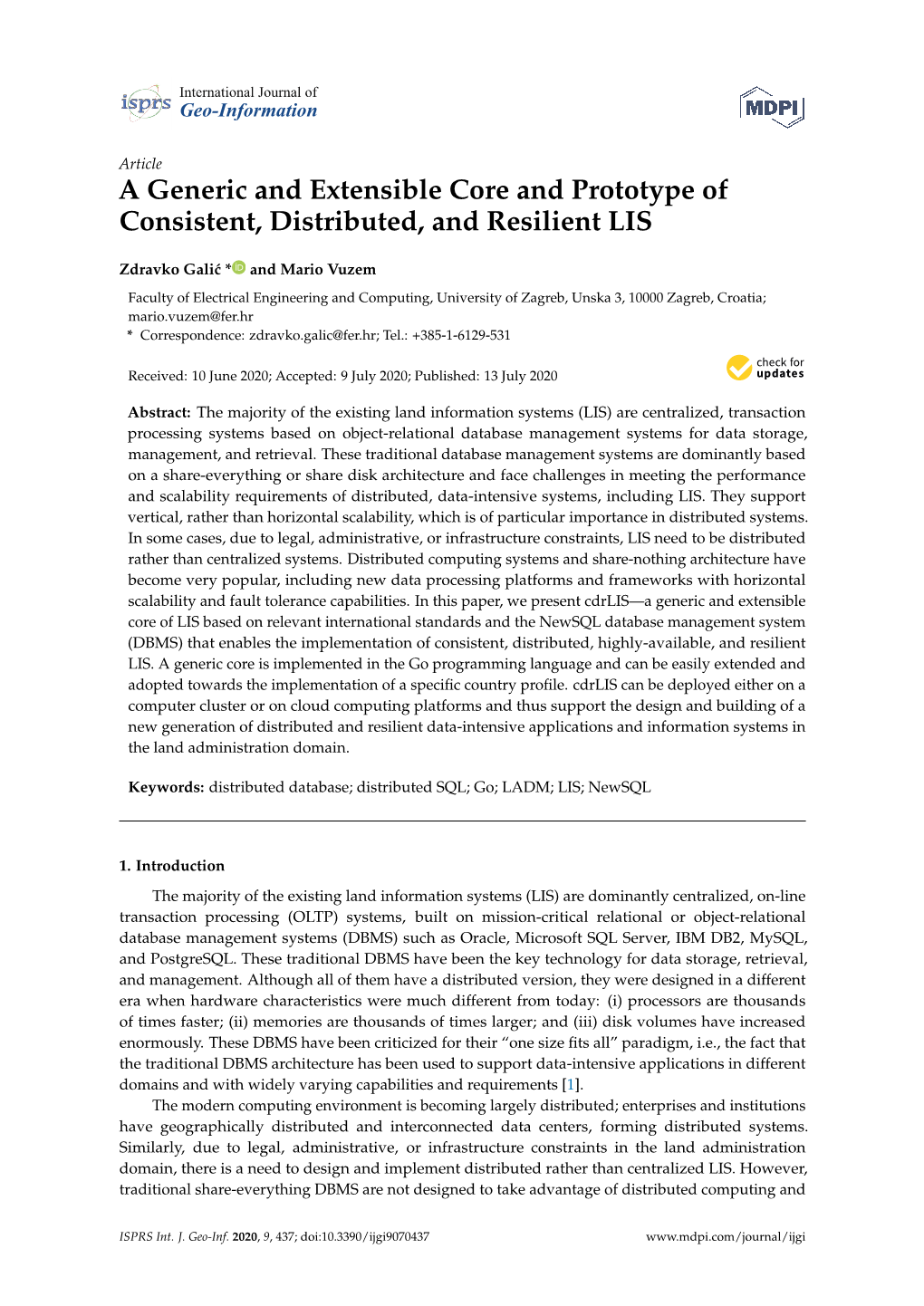 A Generic and Extensible Core and Prototype of Consistent, Distributed, and Resilient LIS