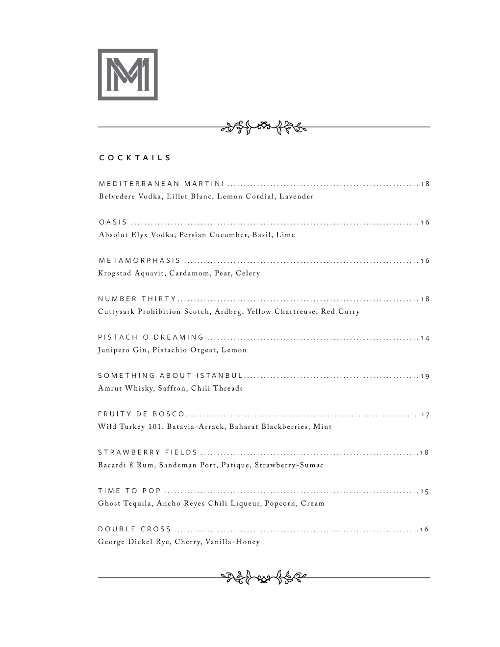 See the Full Cocktail Menu Here