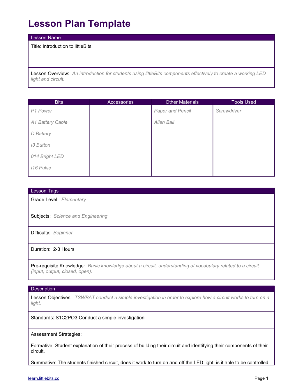 Lesson Plan Template s50