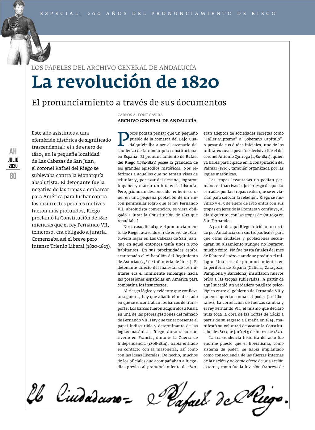 La Revolución De 1820 El Pronunciamiento a Través De Sus Documentos