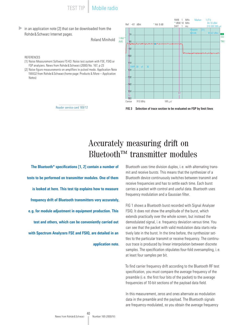 Accurately Measuring Drift on Bluetooth™ Transmitter Modules