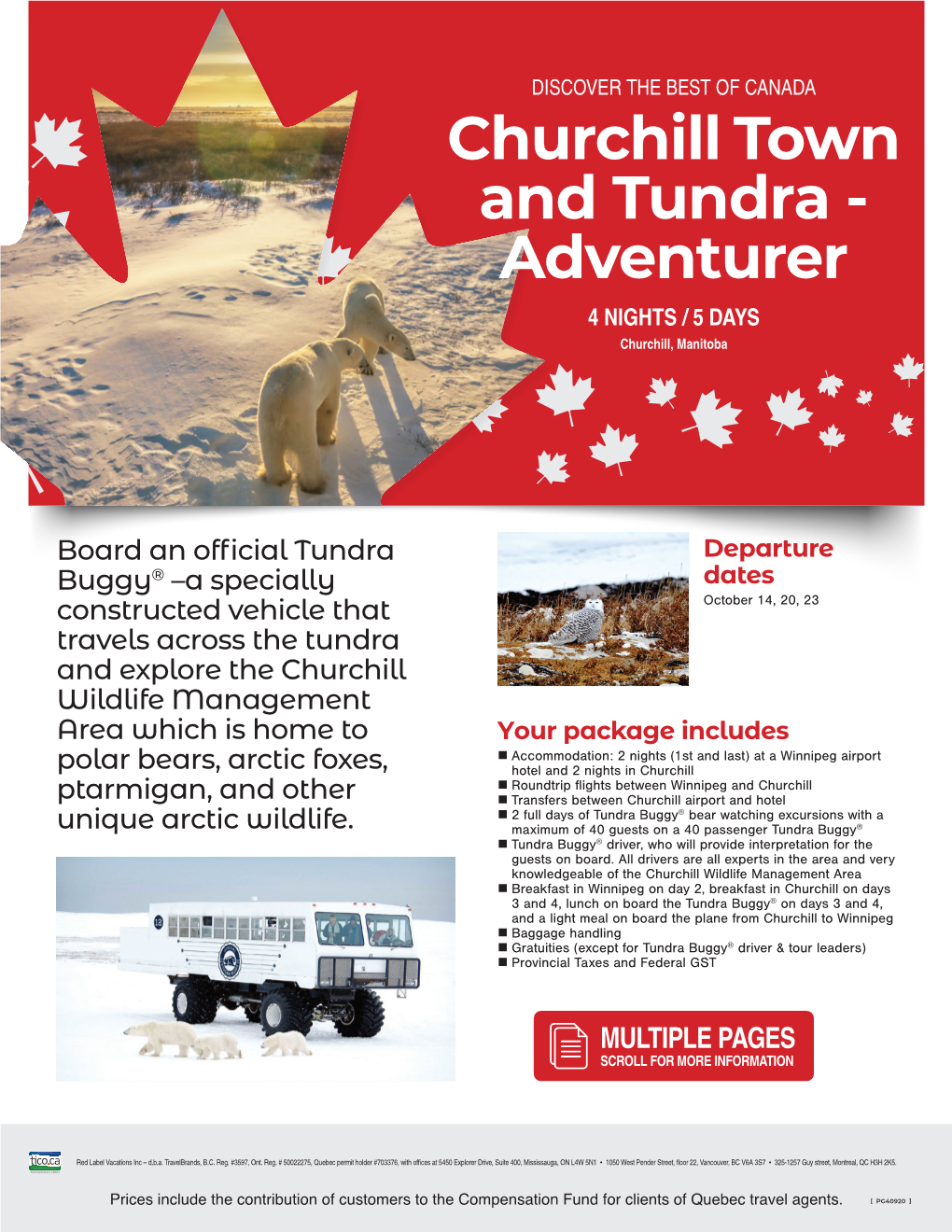 Churchill Town and Tundra - Adventurer 4 NIGHTS / 5 DAYS Churchill, Manitoba