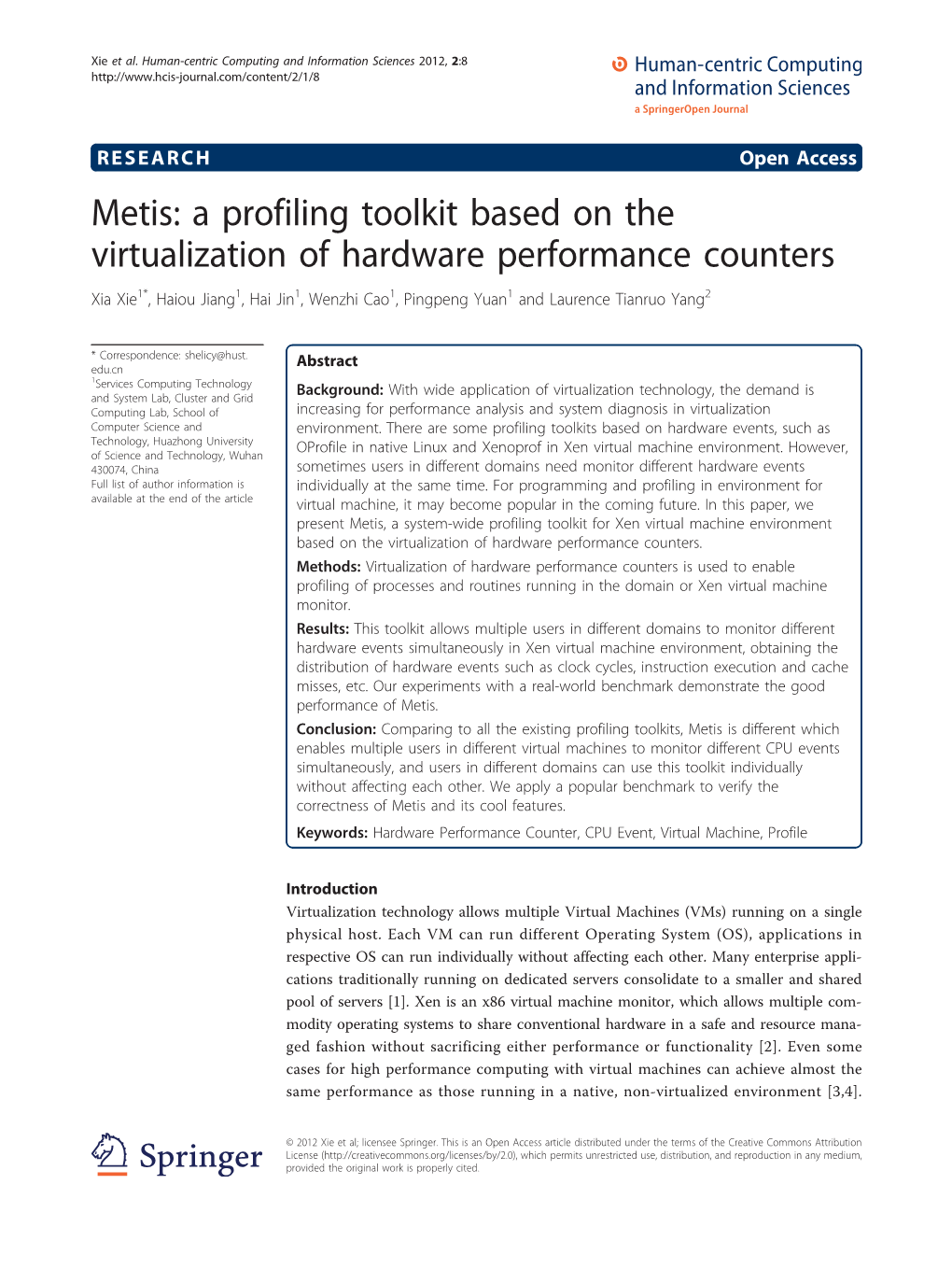 Metis: a Profiling Toolkit Based on the Virtualization of Hardware