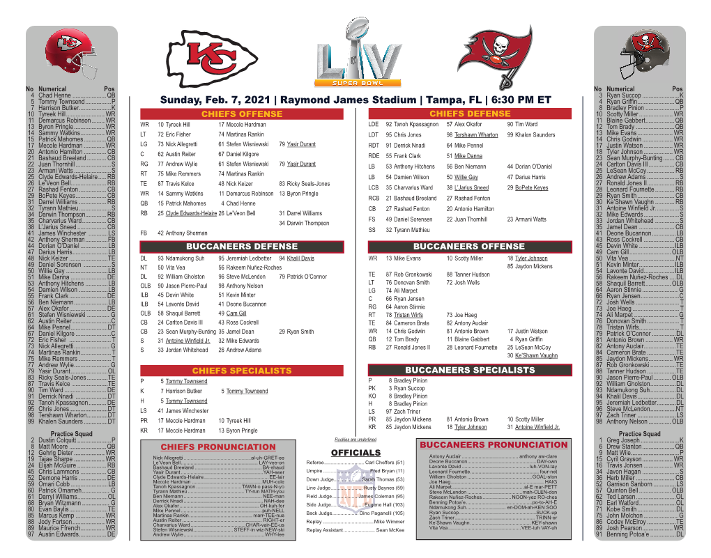 Super Bowl LV Flip Card 11X14.Indd