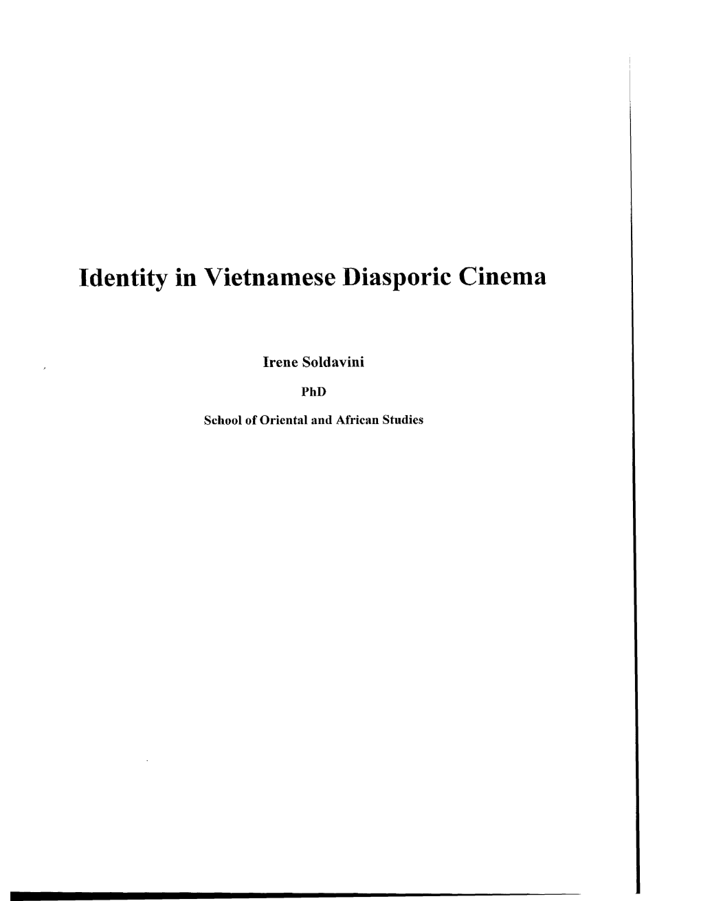 Identity in Vietnamese Diasporic Cinema