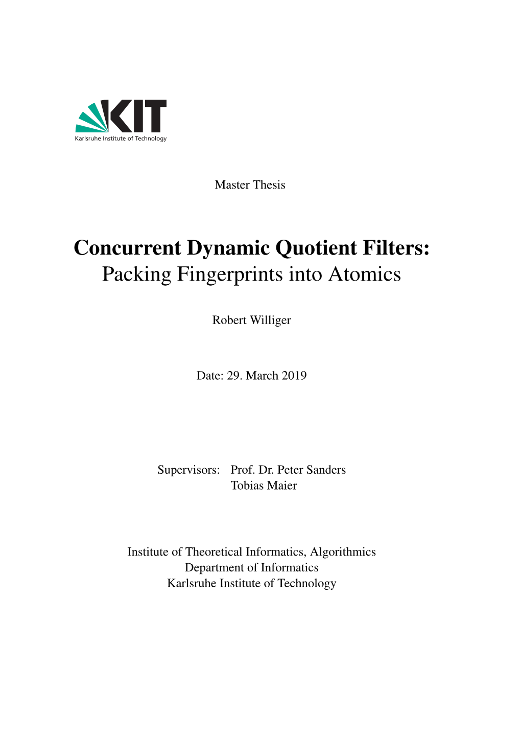 Concurrent Dynamic Quotient Filters: Packing Fingerprints Into Atomics