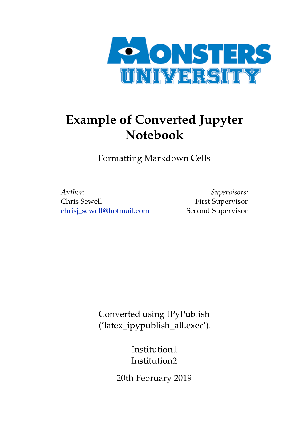 Example of Converted Jupyter Notebook