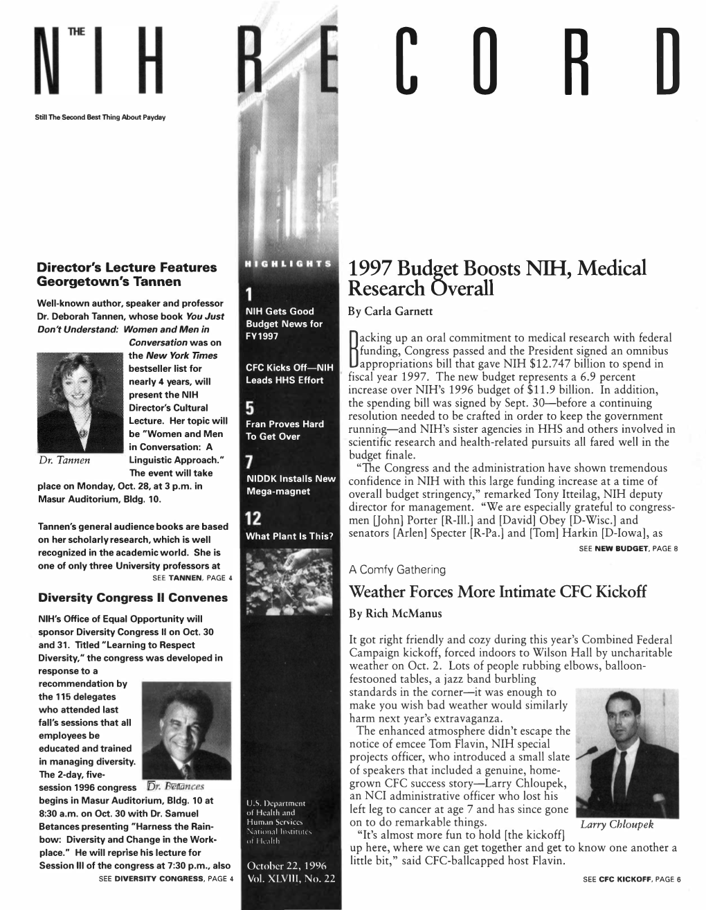 1997 Budget Boosts NIH, Medical Research Overall