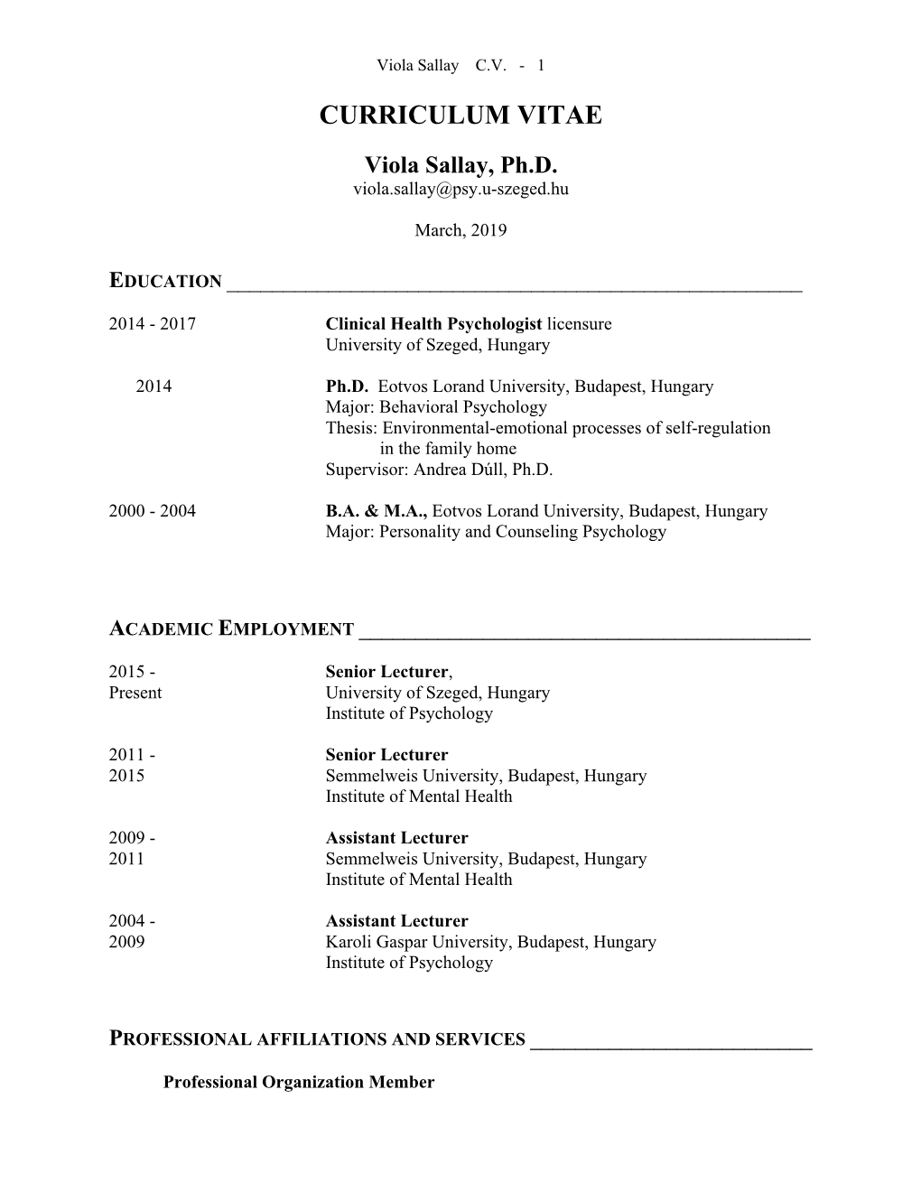 Curriculum Vitae