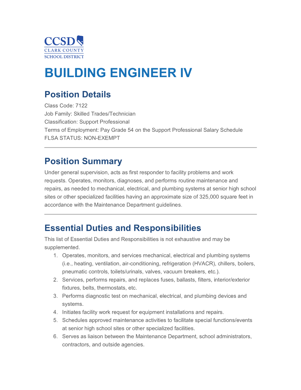 Building Engineer Iv
