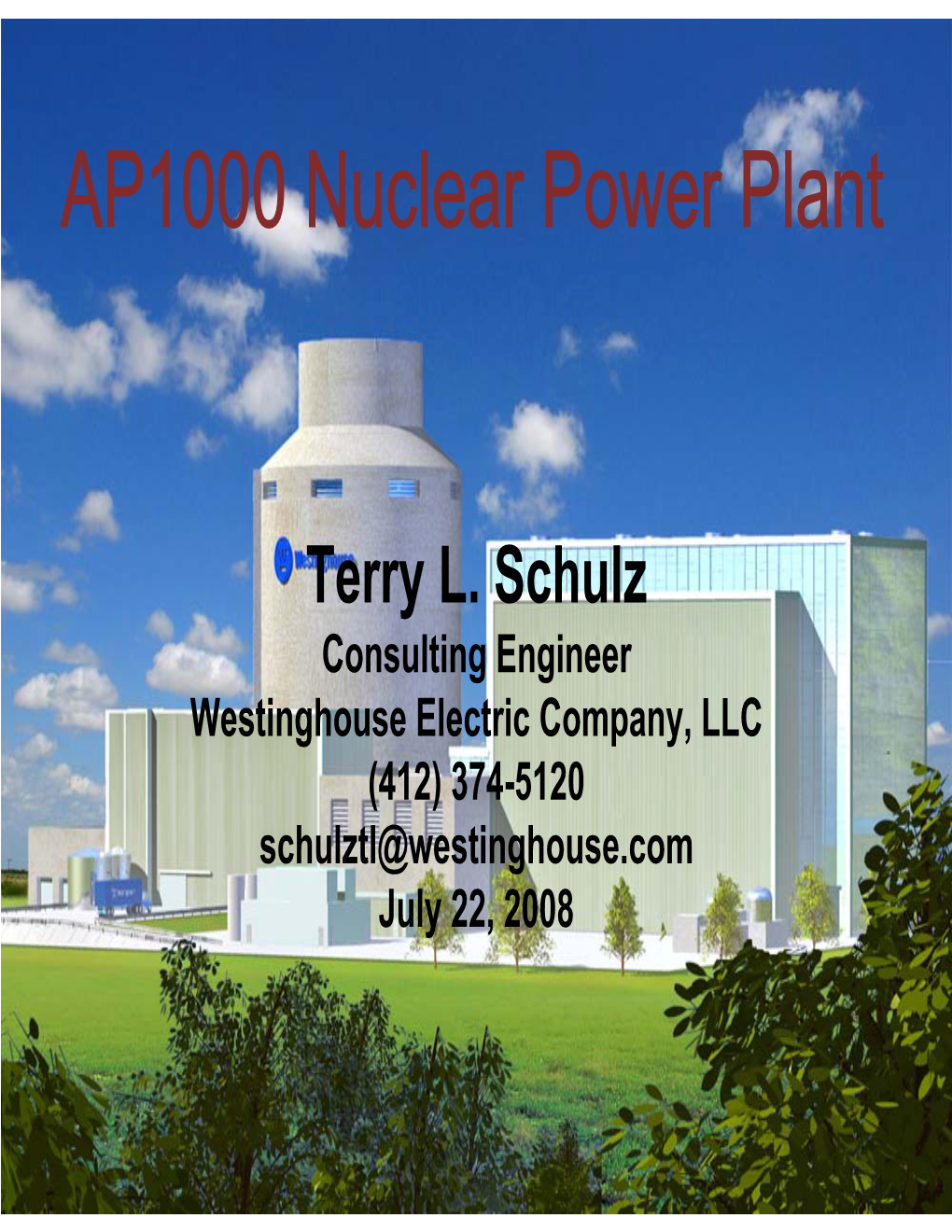 AP1000 Nuclear Power Plant