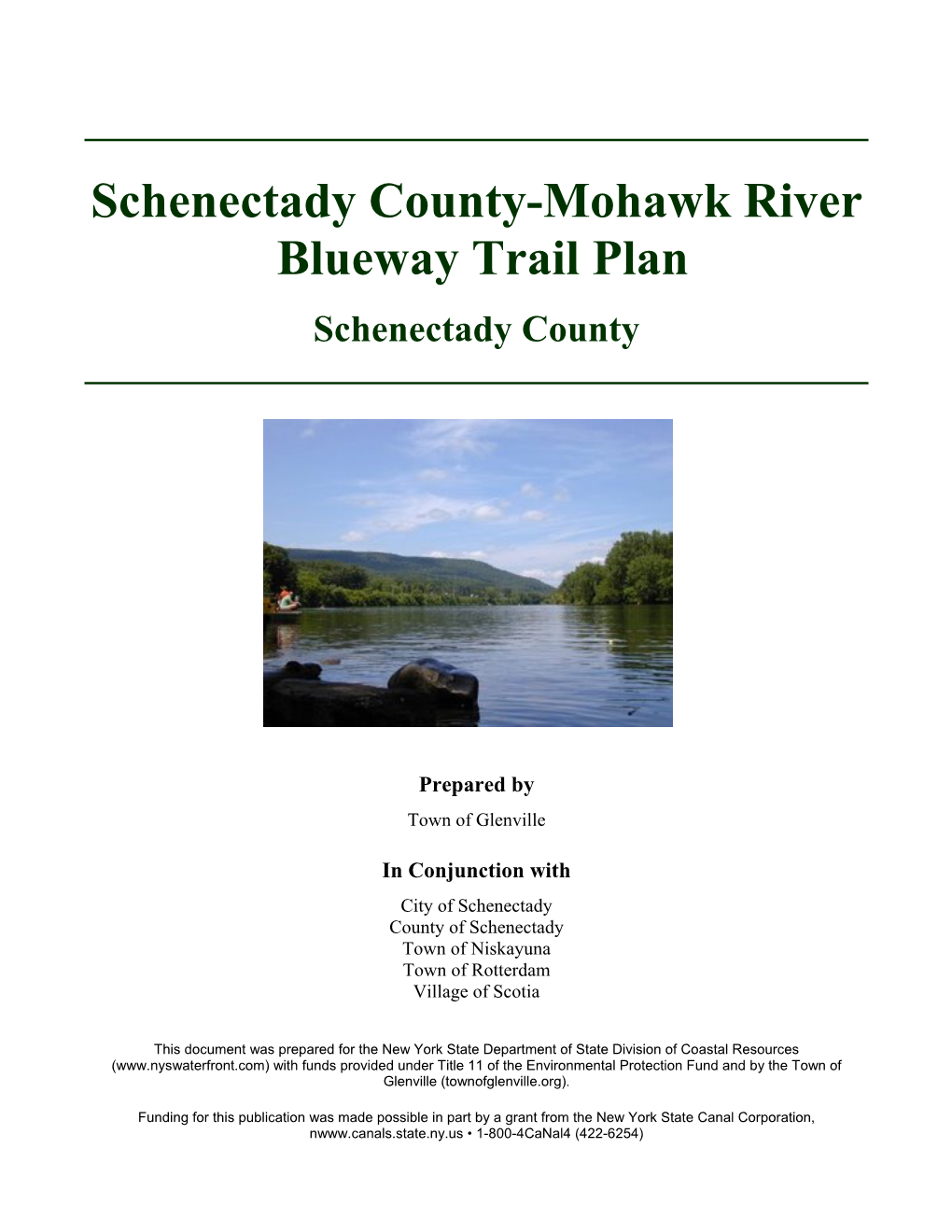 Schenectady County-Mohawk River Blueway Trail Plan