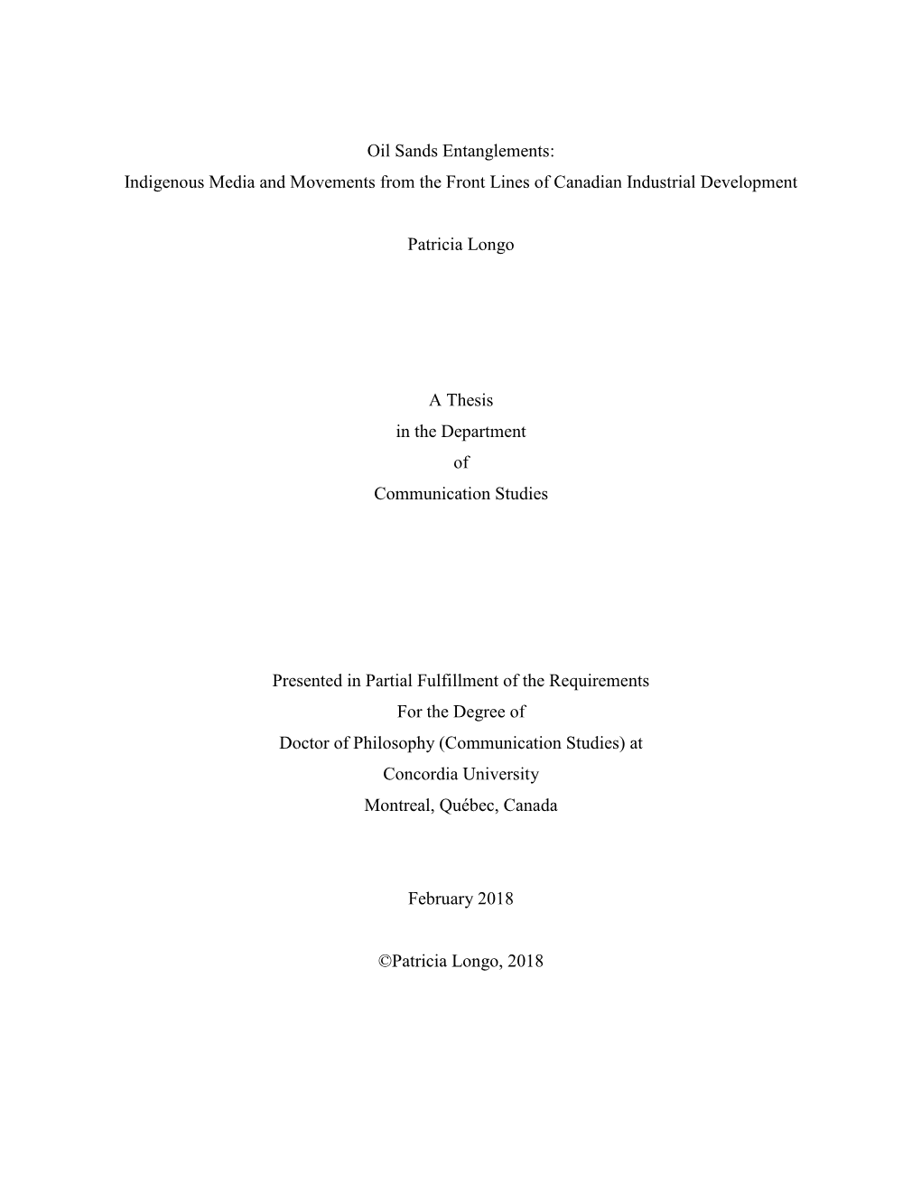 Oil Sands Entanglements: Indigenous Media and Movements from the Front Lines of Canadian Industrial Development