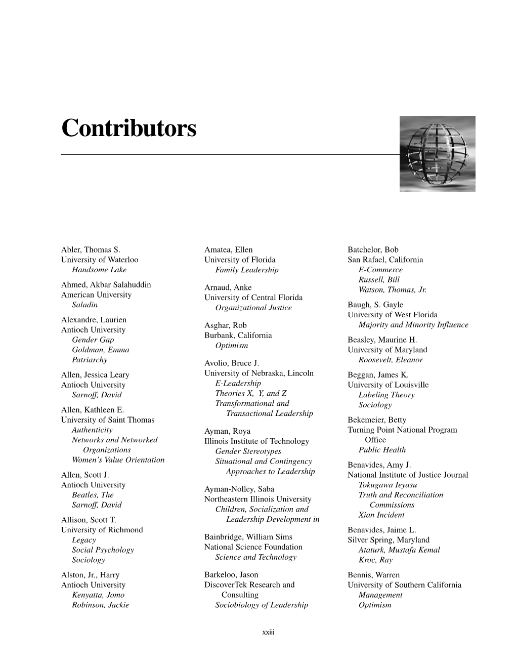 Contributors