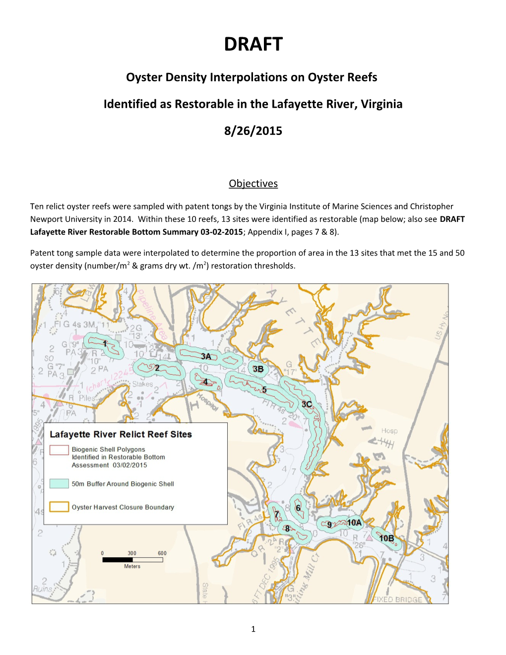 Oyster Density Interpolations on Oyster Reefs