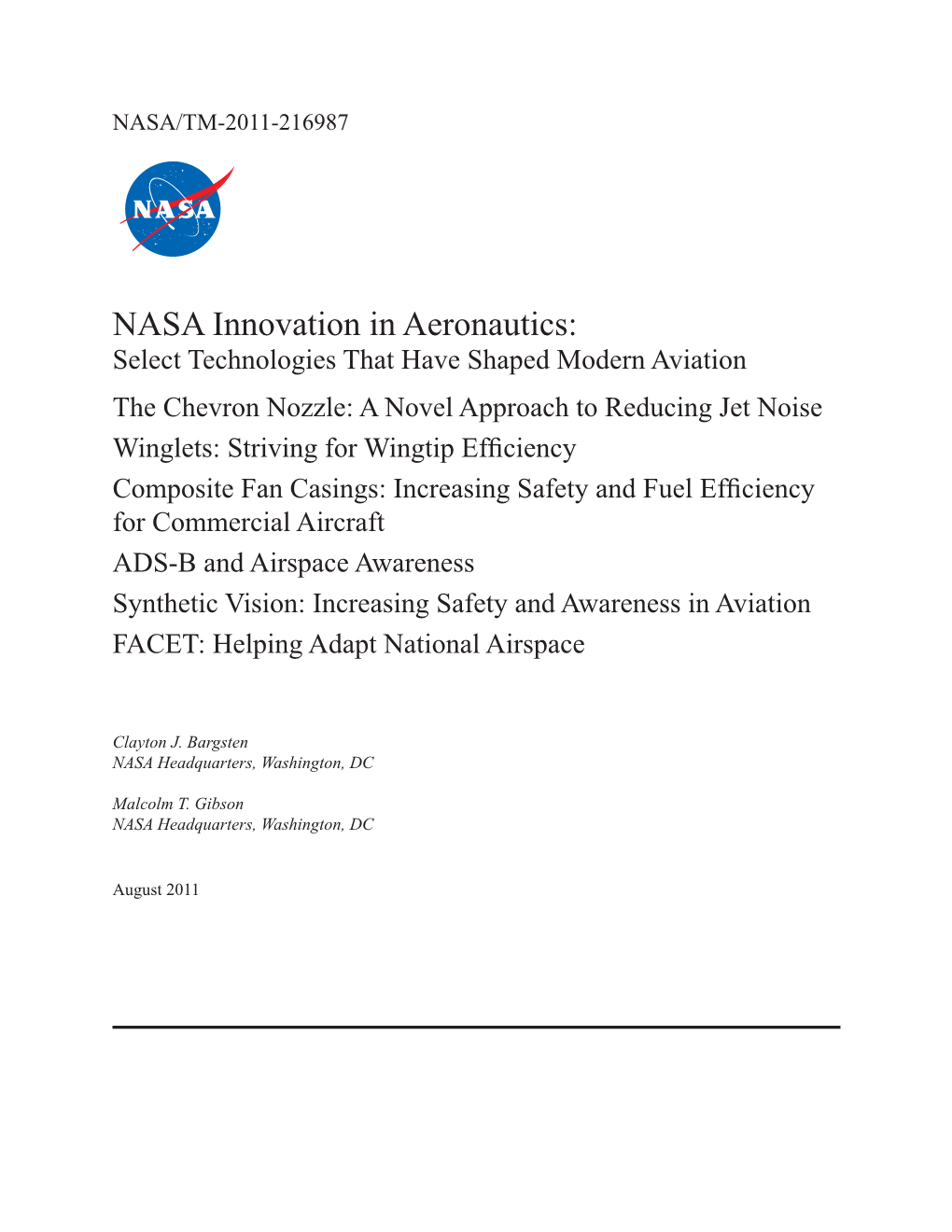 NASA Innovation in Aeronautics