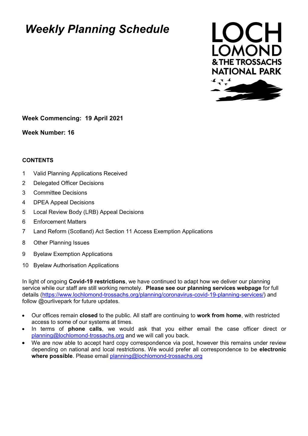 Loch Lomond and the Trossachs National Park Authority