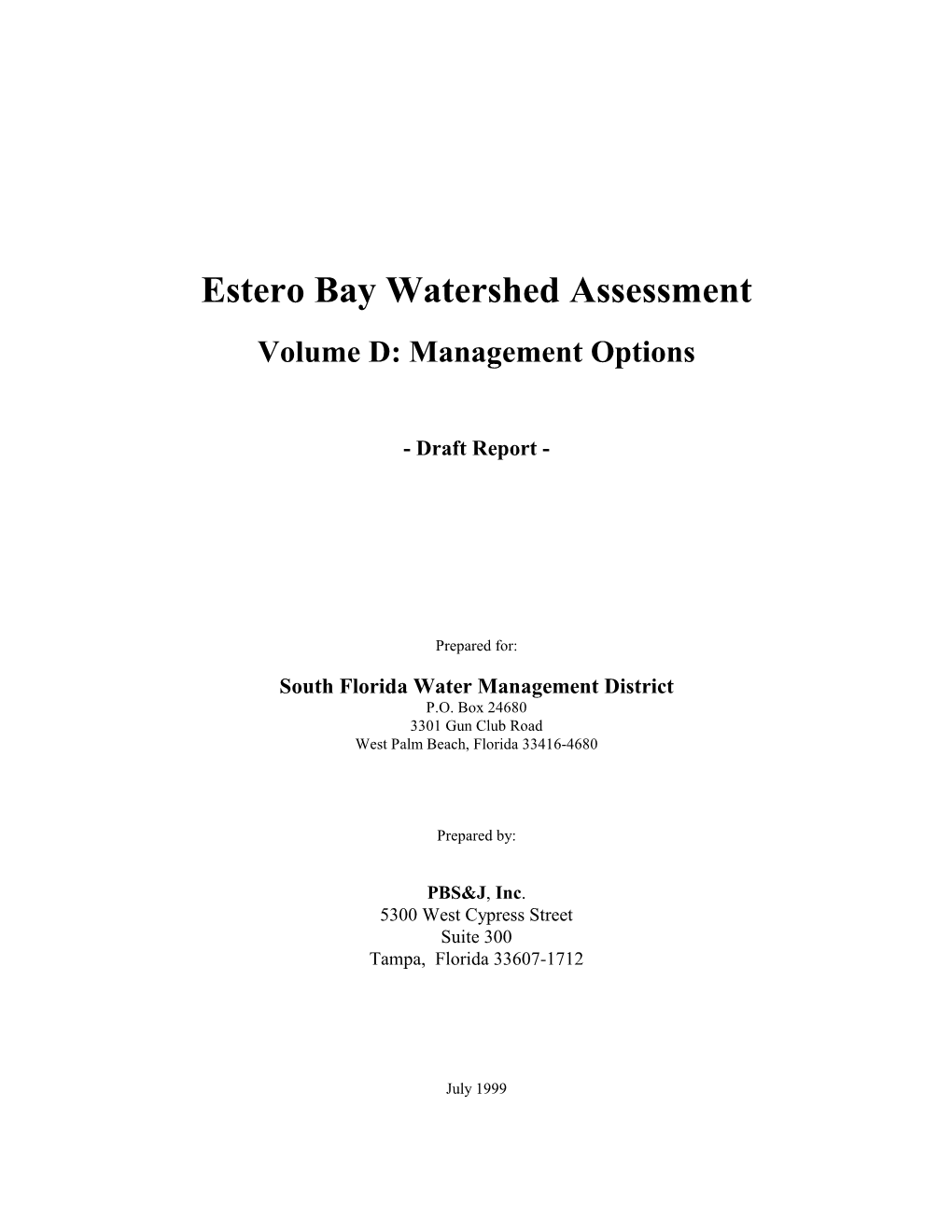 Estero Bay Watershed Assessment