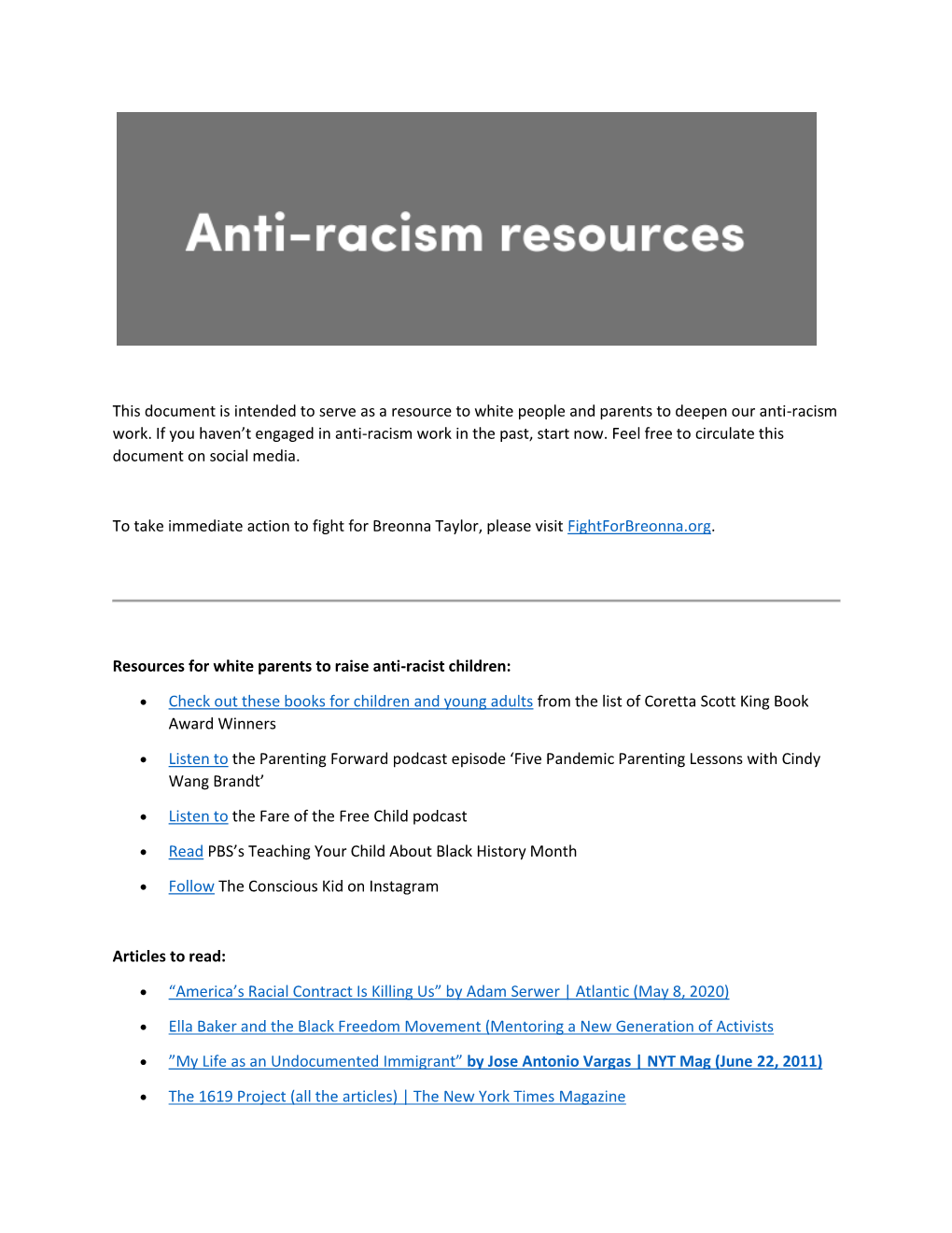 Anti Racism Resources