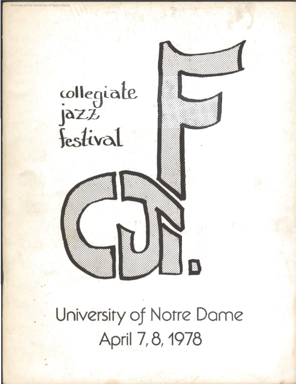 Notre Dame Collegiate Jazz Festival Program, 1978