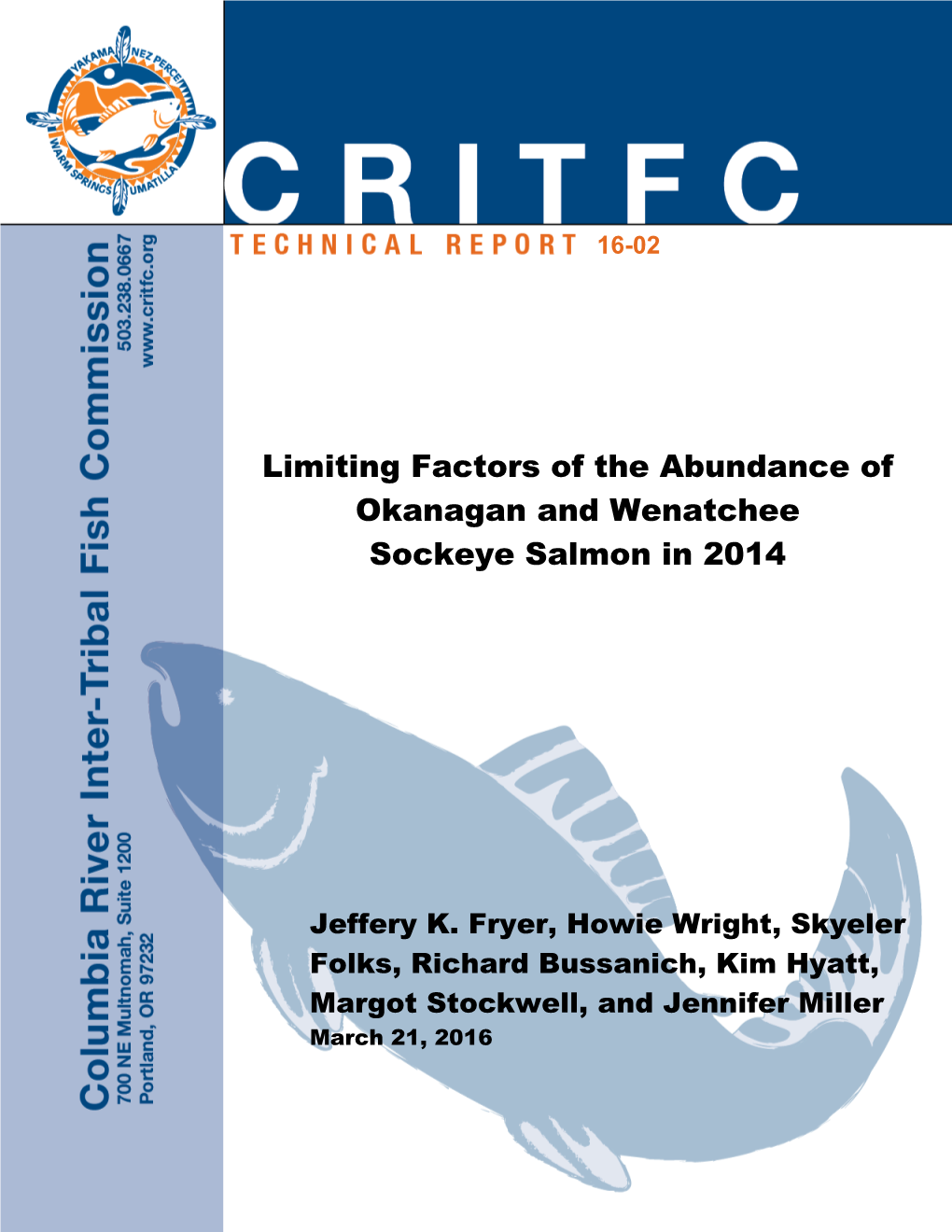 Limiting Factors of the Abundance of Okanagan and Wenatchee Sockeye Salmon in 2014
