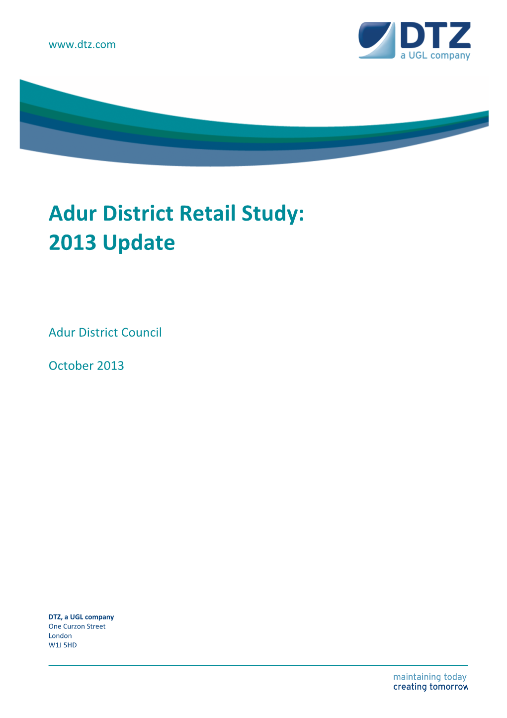 Adur District Retail Study: 2013 Update