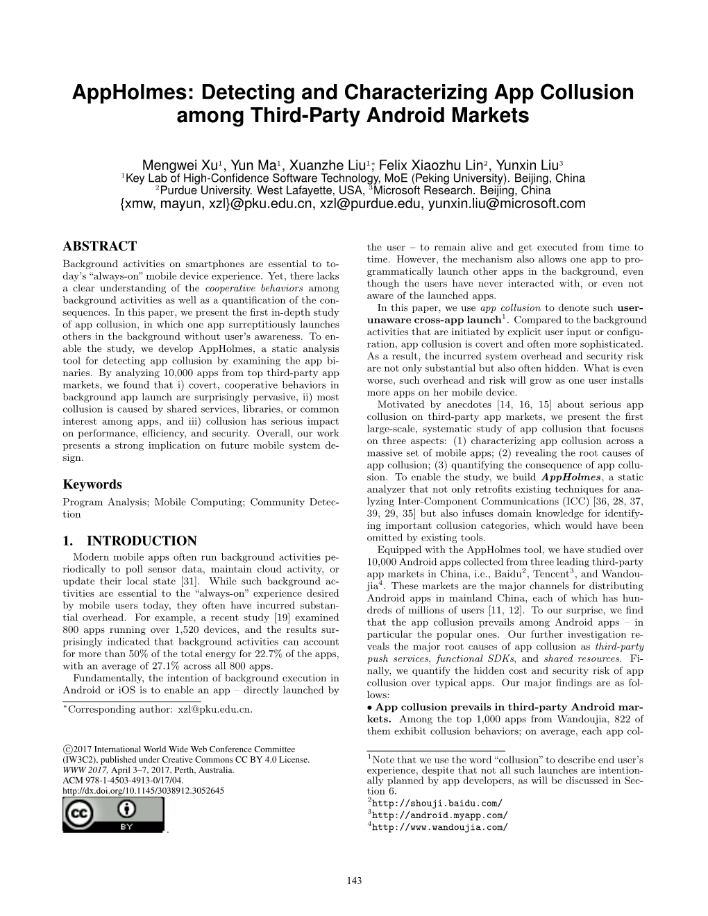 Detecting and Characterizing App Collusion Among Third-Party Android Markets