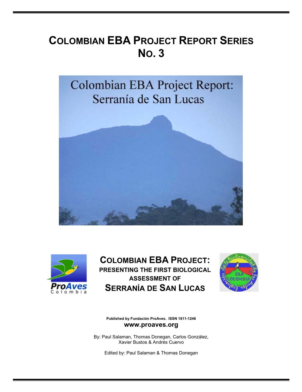 Colombian Eba Project Report Series