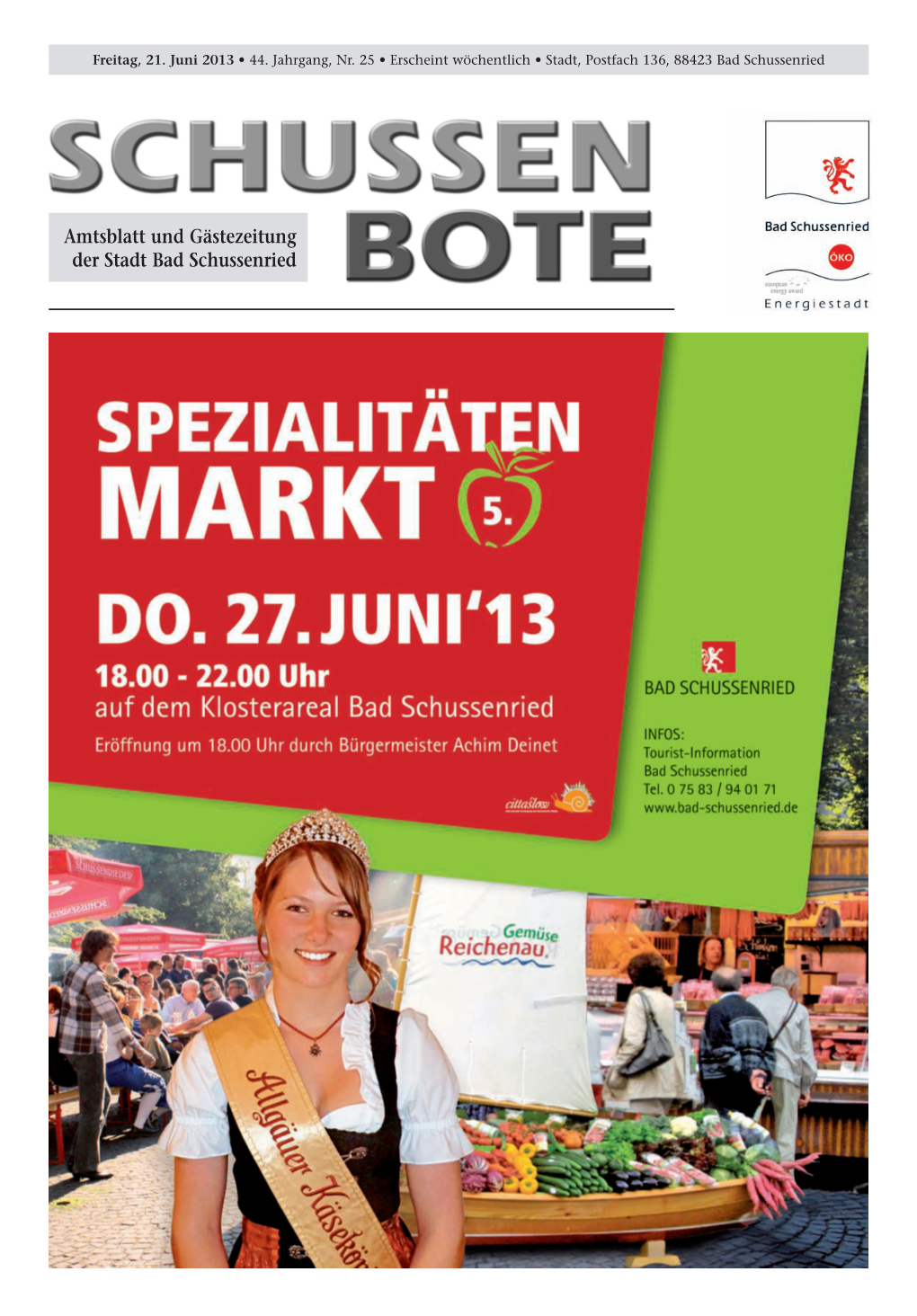 Amtsblatt Und Gästezeitung Der Stadt Bad Schussenried Fälligkeit Von Abgaben 2
